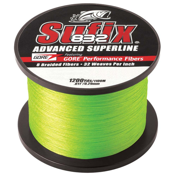 Sufix 832 Advanced Superline Braid - 10lb - Neon Lime - 1200 yds [660-310L] - Image 1