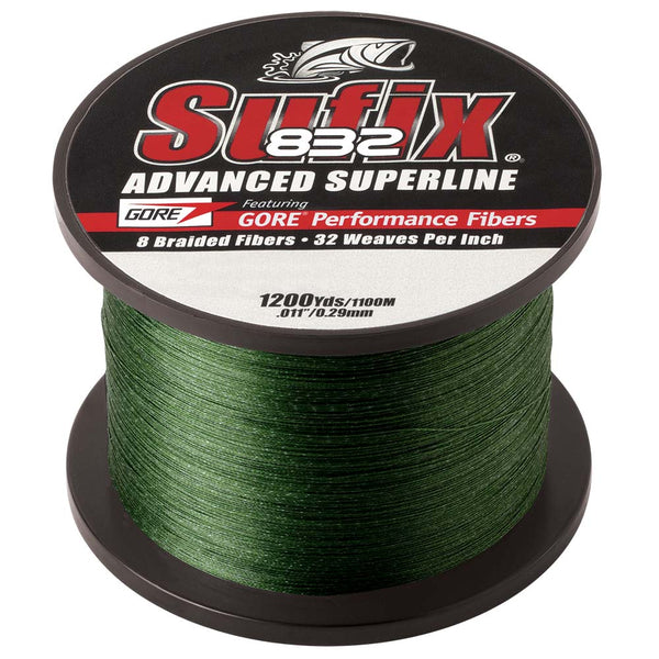 Sufix 832 Advanced Superline Braid - 30lb - Low-Vis Green - 1200 yds [660-330G] - Image 1