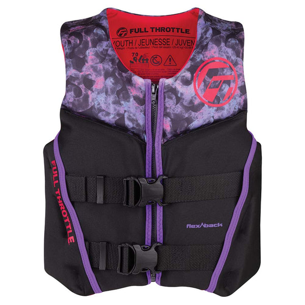 Full Throttle Youth Rapid-Dry Flex-Back Life Jacket - Pink/Black [142500-105-002-22] - Image 1