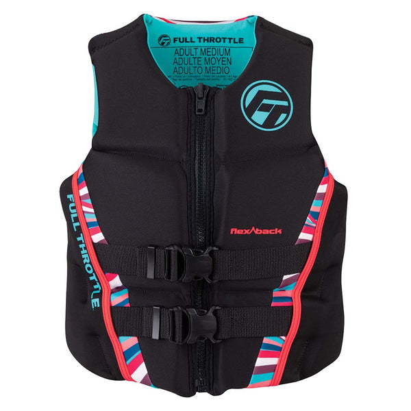 Full Throttle Womens Rapid-Dry Flex-Back Life Jacket - Womens L - Pink/Black [142500-105-840-22] - Image 1