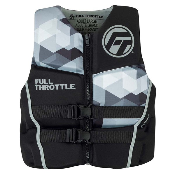 Full Throttle Mens Rapid-Dry Flex-Back Life Jacket - XL - Black/Grey [142500-701-050-22] - Image 1
