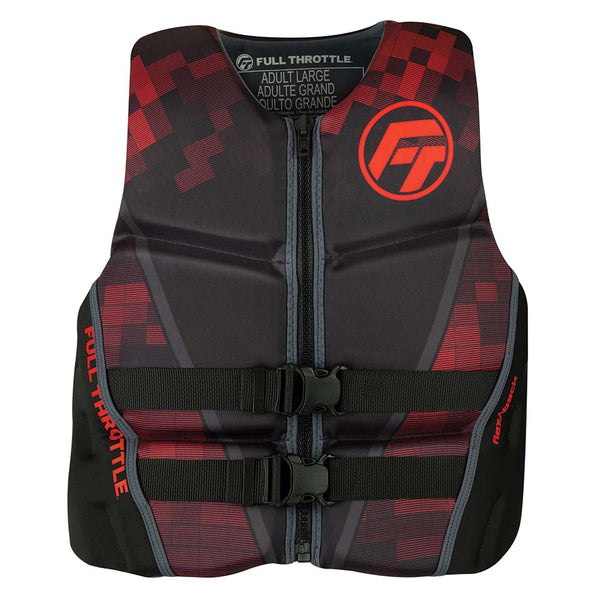 Full Throttle Mens Rapid-Dry Flex-Back Life Jacket - M - Black/Red [142500-100-030-22] - Image 1