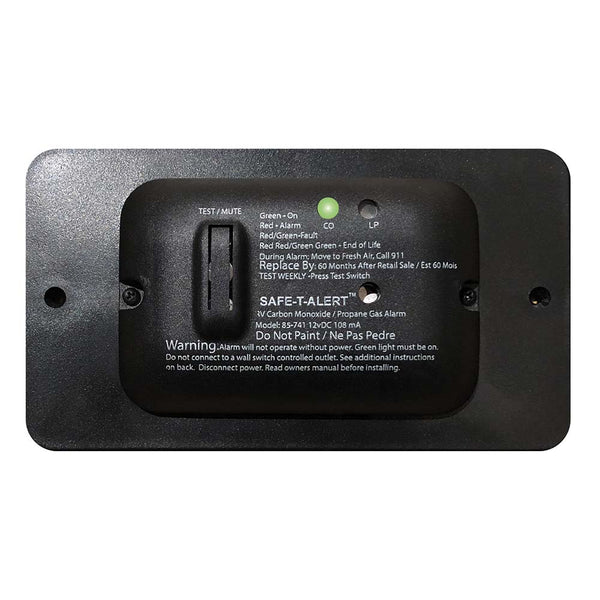 Safe-T-Alert 85 Series Carbon Monoxide Propane Gas Alarm - 12V - Black [85-741-BL] - Image 1