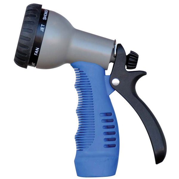 HoseCoil Rubber Tip Nozzle w/9 Pattern Adjustable Spray Head  Comfort Grip [WN515] - Image 1