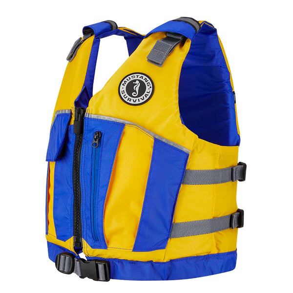Mustang Youth Reflex Foam Vest - Yellow/Royal Blue [MV7030-220-0-216] - Image 1