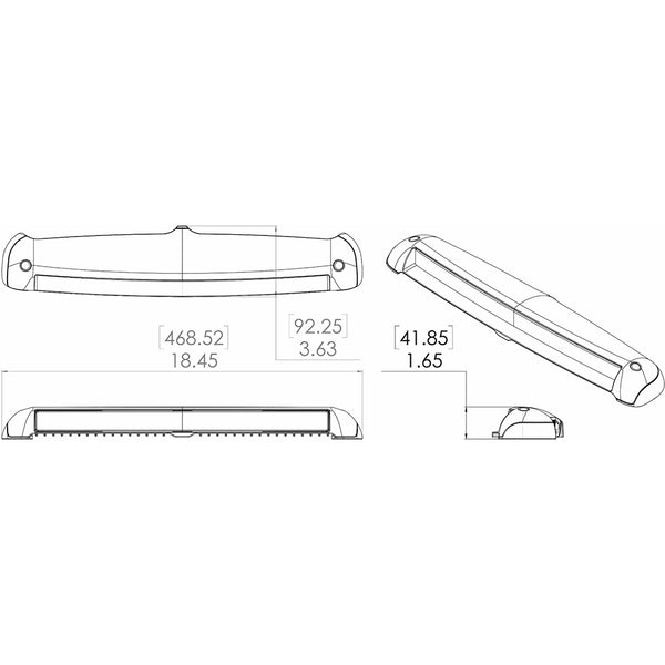 Lumitec Razor Light Bar - Flood - Black Housing - Flush Mount [101588] - Image 2