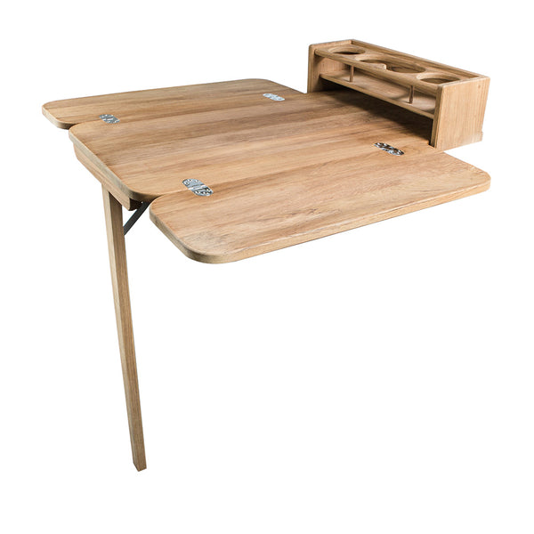 Whitecap Cockpit Table w/Folding Leaves  4 Cupholders - Teak [61392C] - Image 1