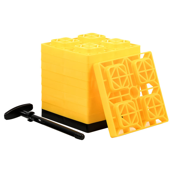 Camco FasTen Leveling Blocks w/T-Handle - 2x2 - Yellow *10-Pack [44512] - Image 2