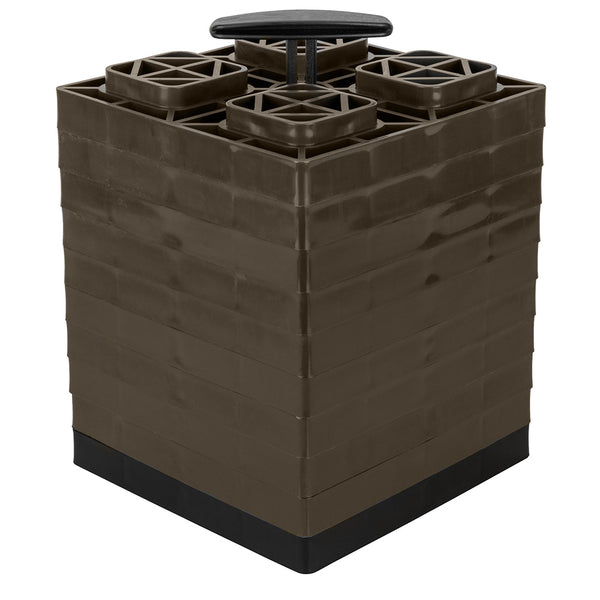 Camco FasTen Leveling Blocks wTHandle  2x2  Brown 10Pack 44521