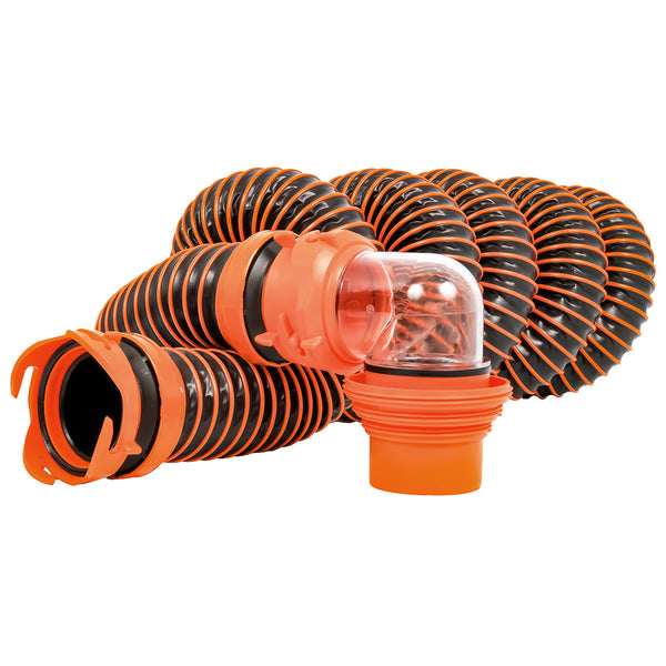 Camco RhinoEXTREME 15 Sewer Hose Kit w/Swivel Fitting 4 In 1 Elbow Caps [39861] - Image 1