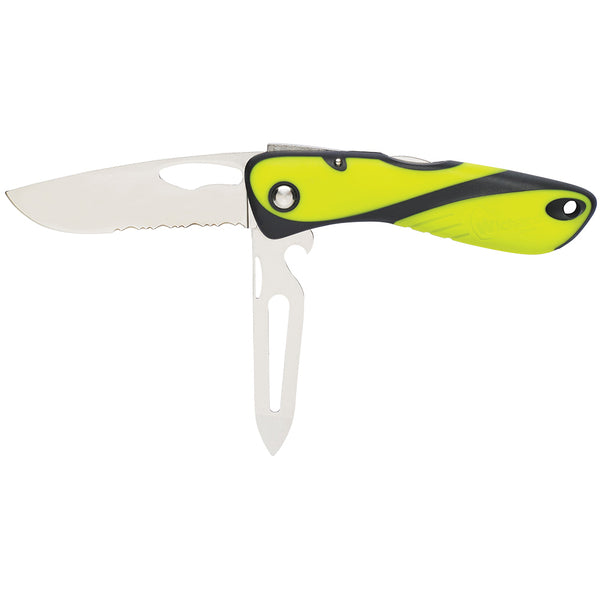 Wichard Offshore Knife - Serrated Blade - Shackler/Spike - Fluorescent [10122W] - Image 1