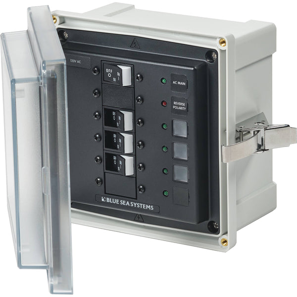 Blue Sea 3130 - SMS Panel Enclosure w/Main  3 Branch (15A) - 120V AC [3130] - Image 1