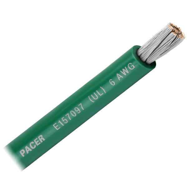 Pacer Green 6 AWG Battery Cable - Sold By The Foot [WUL6GN-FT] - Image 1