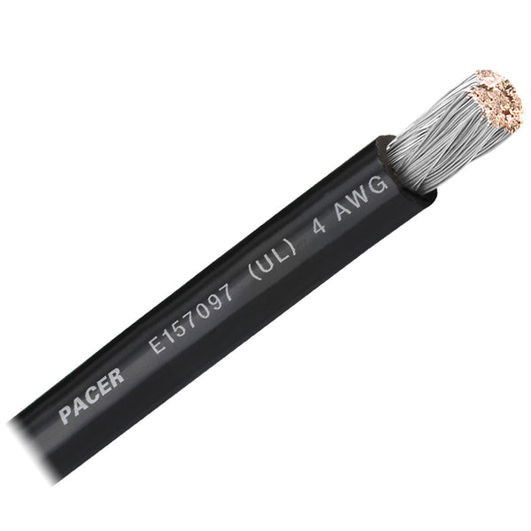 Pacer Black 4 AWG Battery Cable - Sold By The Foot [WUL4BK-FT] - Image 1