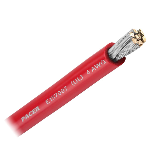 Pacer Red 4 AWG Battery Cable - Sold By The Foot [WUL4RD-FT] - Image 1