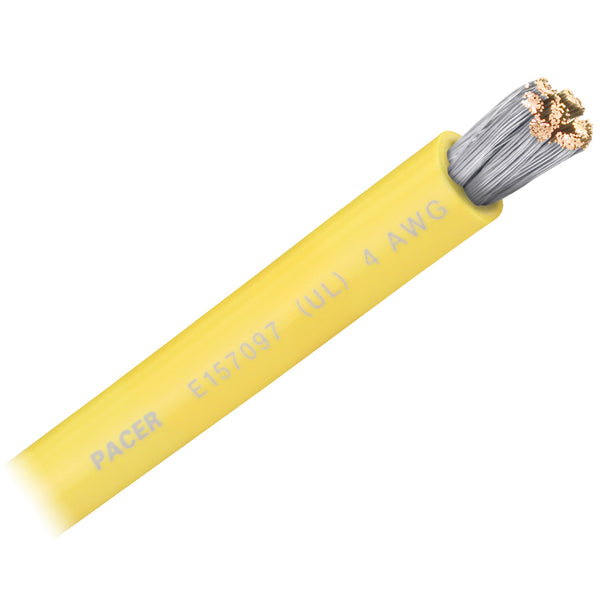 Pacer Yellow 4 AWG Battery Cable - Sold By The Foot [WUL4YL-FT] - Image 1
