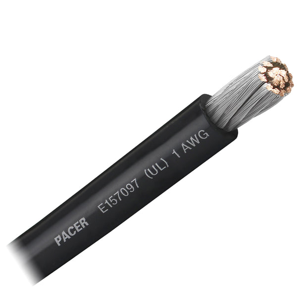 Pacer Black 1 AWG Battery Cable - Sold By The Foot [WUL1BK-FT] - Image 1