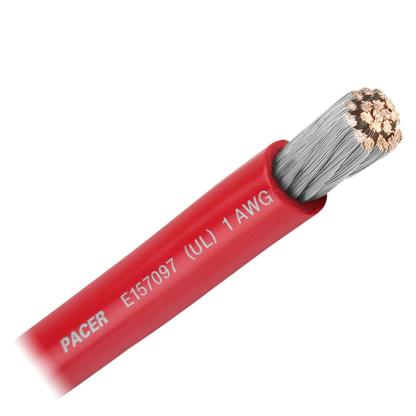 Pacer Red 1 AWG Battery Cable - Sold By The Foot [WUL1RD-FT] - Image 1