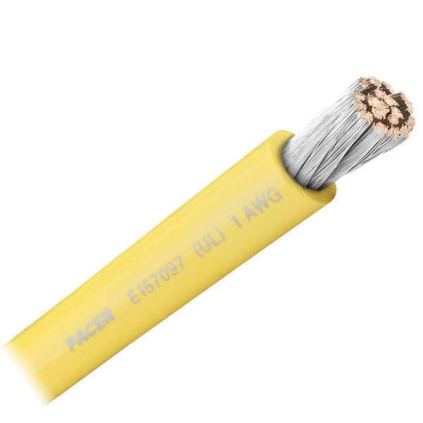 Pacer Yellow 1 AWG Battery Cable - Sold By The Foot [WUL1YL-FT] - Image 1