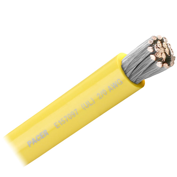 Pacer Yellow 2/0 AWG Battery Cable - Sold By The Foot [WUL2/0YL-FT] - Image 1