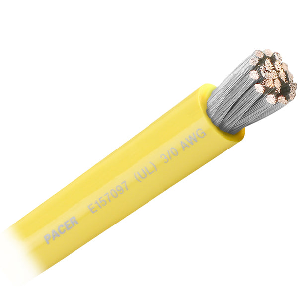 Pacer Yellow 3/0 AWG Battery Cable - Sold By The Foot [WUL3/0YL-FT] - Image 1