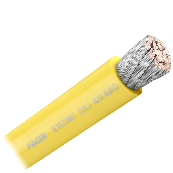 Pacer Yellow 4/0 AWG Battery Cable - Sold By The Foot [WUL4/0YL-FT] - Image 1