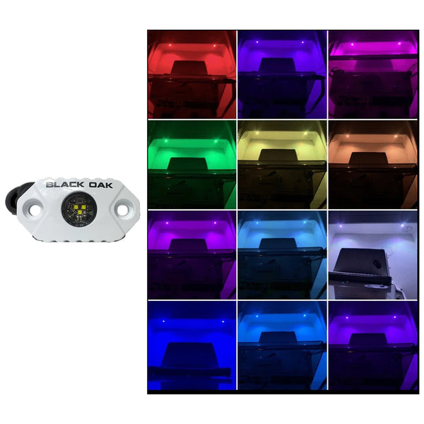 Black Oak Rock Accent Light - RGB - White Housing [MAL-RGB] - Image 1
