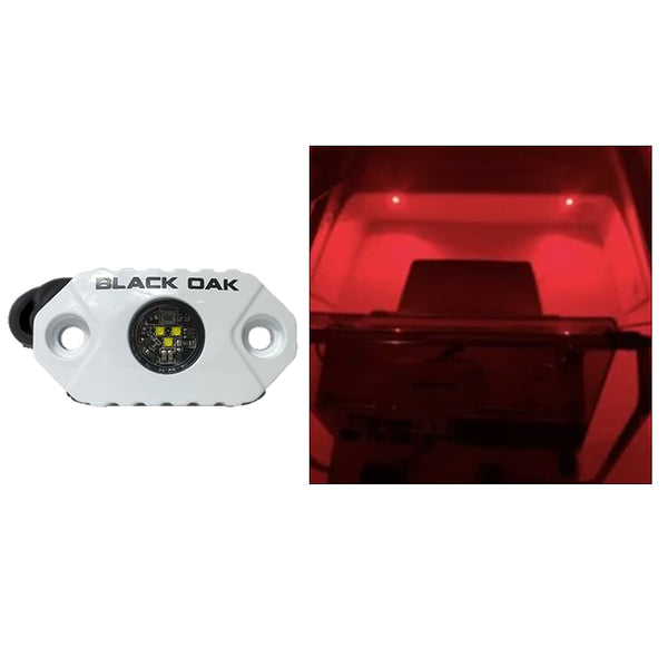 Black Oak Rock Accent Light - Red LEDs - White Housing [MAL-R] - Image 1