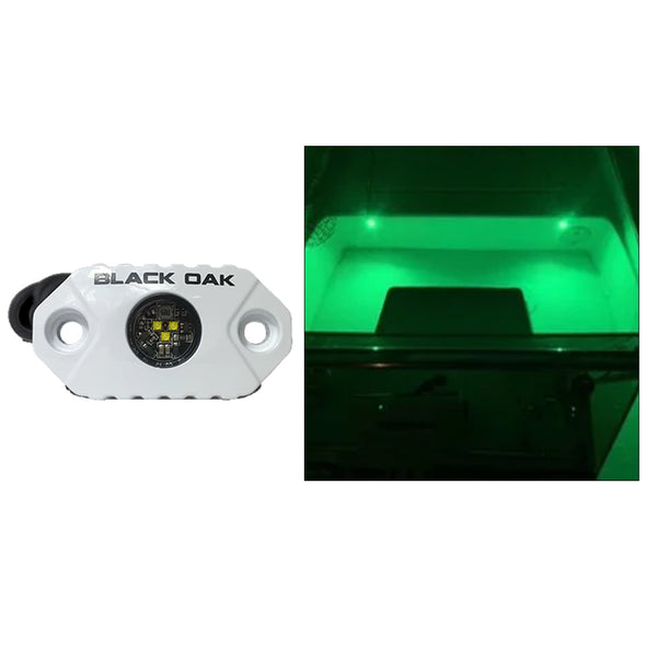 Black Oak Rock Accent Light - Green LEDs - White Housing [MAL-G] - Image 1