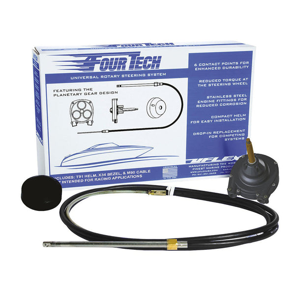 Uflex Fourtech 18 Black Mach Rotary Steering System w/Helm, Bezel  Cable [FOURTECHBLK18] - Image 1