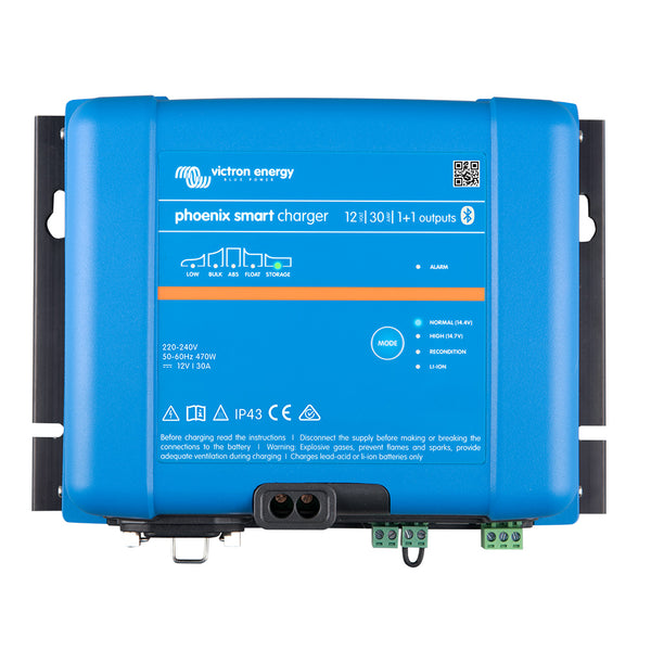 Victron Phoenix Smart IP43 Charger 12/30 (1+1) 120-240VAC Requires 5-15P Mains Cord [PSC123051095] - Image 1