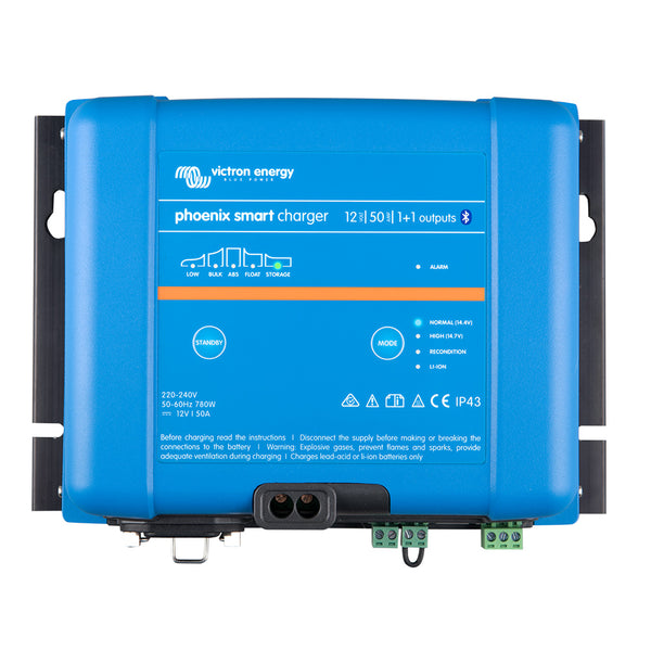 Victron Phoenix Smart IP43 Charger 12/50 (1+1) 120-240VAC Requires 5-15P Mains Cord [PSC125051095] - Image 1