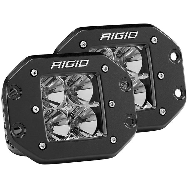 RIGID Industries D-Series PRO Flood Flush Mount Black Light - Pair [212113] - Image 1