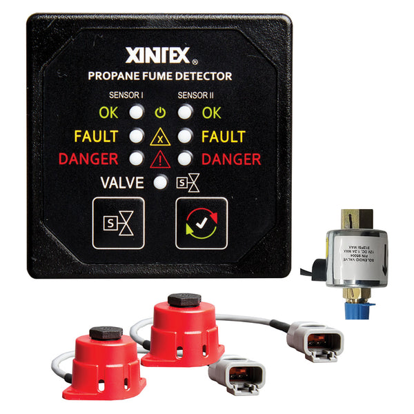 Fireboy-Xintex Propane Fume Detector, 2 Channel, 2 Sensors, Solenoid Valve  Control  20 Cable - 24V DC  [P-2BS-24-R] - Image 1