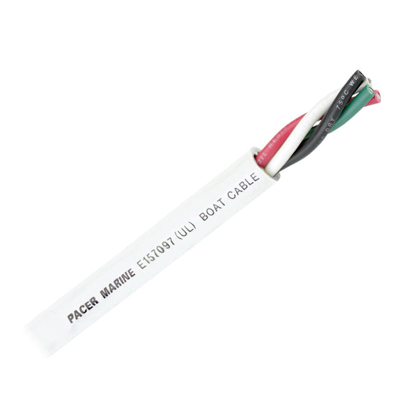 Pacer Round 4 Conductor Cable - 100 - 16/4 AWG - Black, Green, Red  White [WR16/4-100] - Image 1