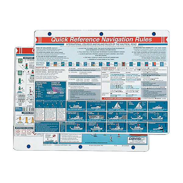 Davis Quick Reference Navigation Rules Card [125] - Image 1