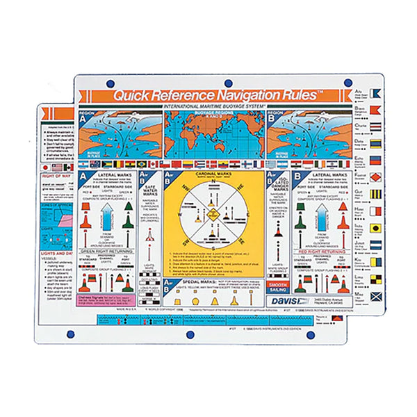 Davis Quick Reference International Navigation Rules Card [127] - Image 1