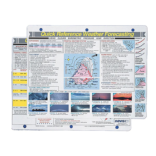 Davis Quick Reference Weather Forecasting Card [131] - Image 1
