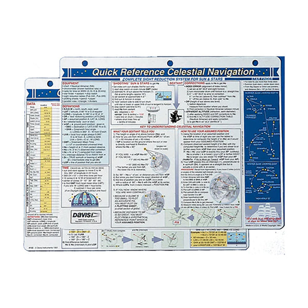 Davis Quick Reference Celestial Navigation Card [132] - Image 1