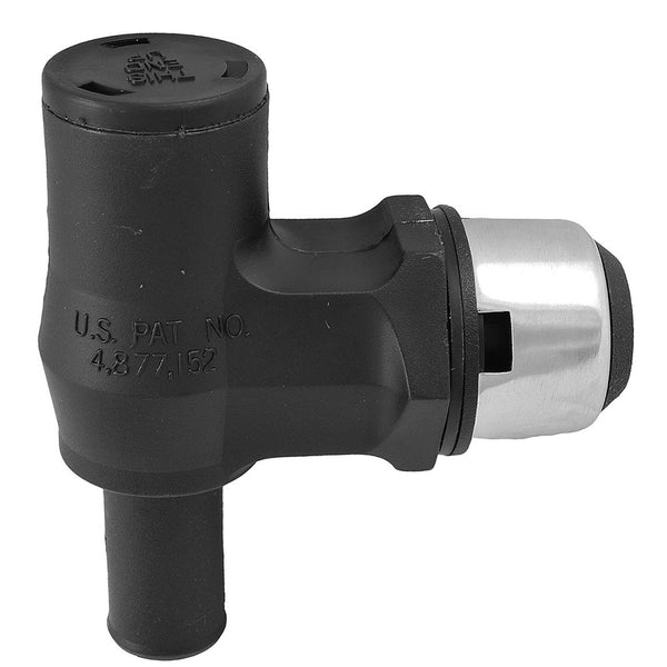 Attwood 90 P-Trap Fuel Tank Vent - Black w/Stainless Steel Trim Cover [66419-3] - Image 1