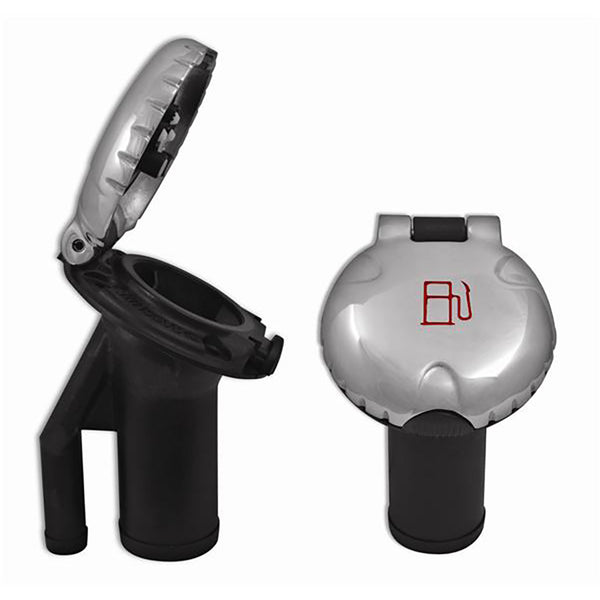 Attwood Deck Fill f/Pressure Relief Systems - Angled Body  Scalloped Stainless Steel Cap [99DFPVAS1S] - Image 1