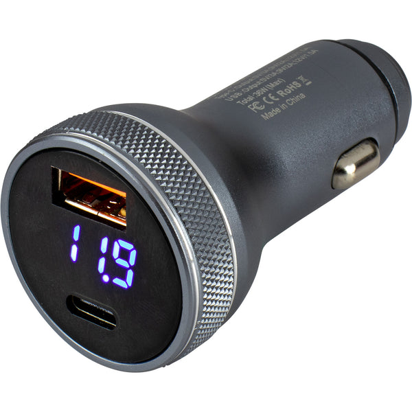 Sea-Dog Round USB  USB-C Power Plug w/Voltmeter [426514-1] - Image 1
