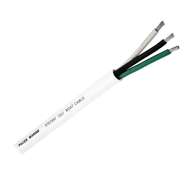 Pacer Round 3 Conductor Cable - 100 - 16/3 AWG - Black, Green  White  [WR16/3-100] - Image 1