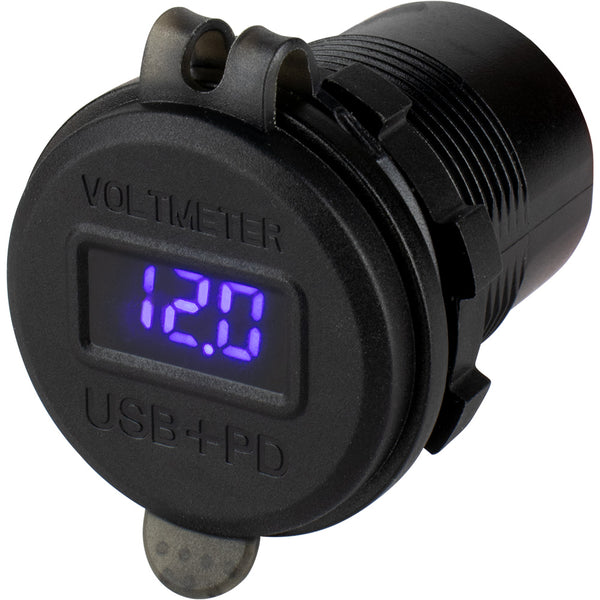 Sea-Dog Round USB  USB-C Power Socket w/Hidden Voltmeter [426518-1] - Image 2