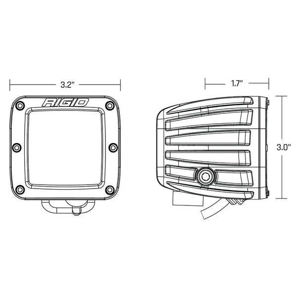 RIGID Industries D-Series Spot w/Amber Pro Lens - Pair [20252] - Image 3