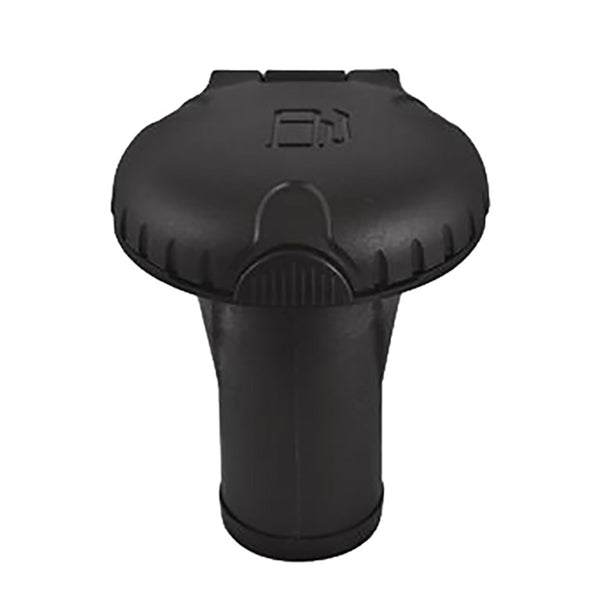Attwood Deck Fills f/Pressure Relief Systems - Straight Body - Scalloped Black Plastic Cap [99DFPVSB1S] - Image 1