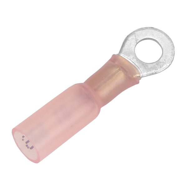 Pacer 22-18 AWG Heat Shrink Ring Terminal - #8 Stud Size - 25 Pack [TE18-8R-25] - Image 1