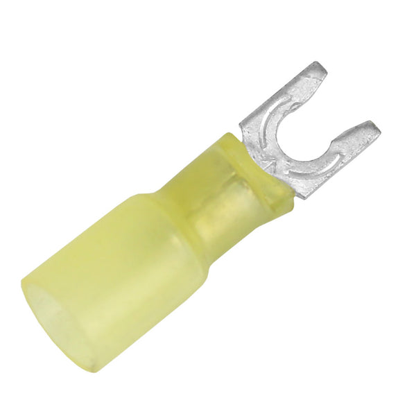 Pacer 12-10 AWG Heat Shrink Spade Terminal - #8 Stud Size - 100 Pack [TE10-8SLF-100] - Image 1
