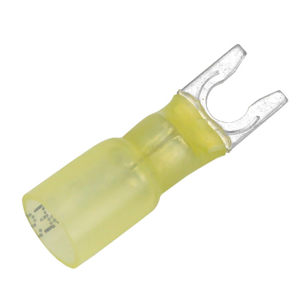 Pacer 12-10 AWG Heat Shrink Spade Terminal - #10 Stud Size - 100 Pack [TE10-10SLF-100] - Image 1