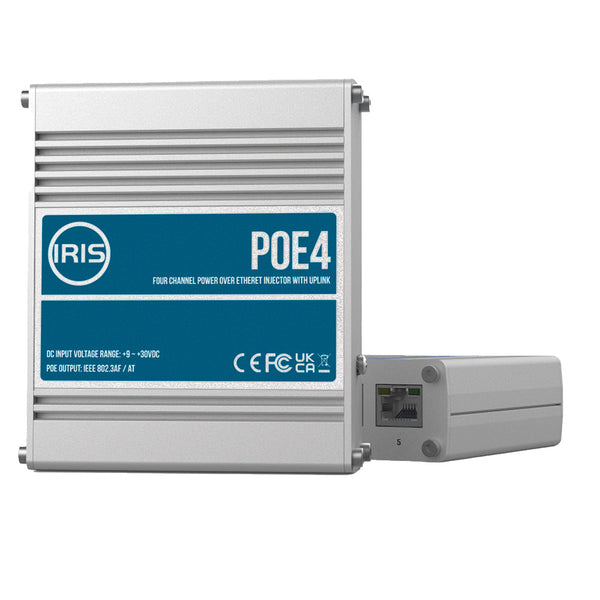 Iris Four Channel Uplink Power Over Ethernet Switch - IEEE802.3af  3at Compliant - 9-30VDC Input - 48VDC Output [POE4V2] - Image 1